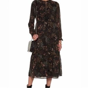 WALTER BAKER Dress Size 10 Maxi Floral Peplum Tie Gypsy